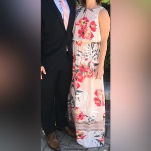 Adrianna Papell - Floral Print Chiffon Gown